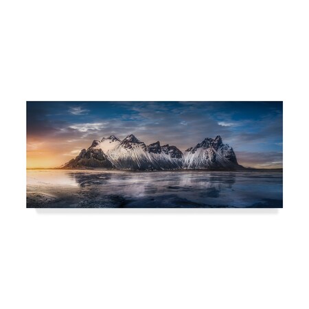 Trademark Fine Art Joanaduenas 'Iceland Glory Sunset' Canvas Art, 10x24 1X06778-C1024GG